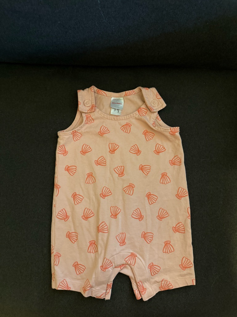 Hanna Andersson Peach Shell Print Sleeveless One-Piece